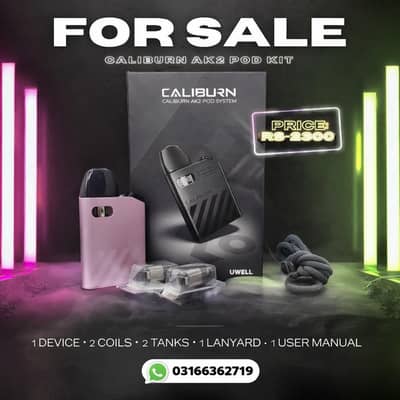 Uwell Caliburn AK-2 Pod Kit – Complete Box Pack – 2300 Only Wholesale