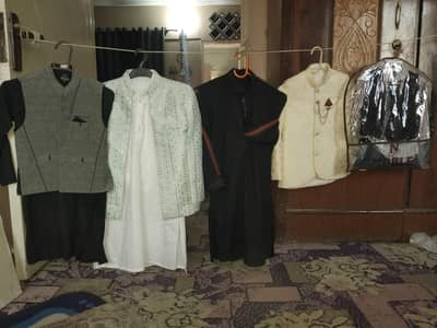 black and white shalwar  kamiiz or pent coat