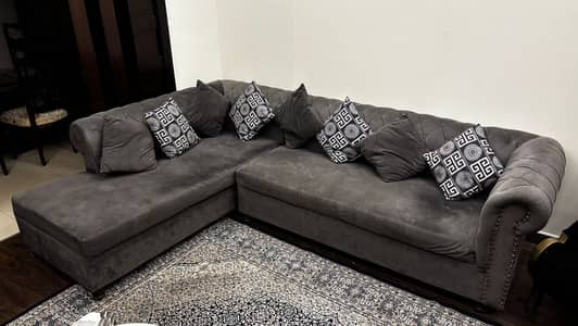L shape sofa Grey color