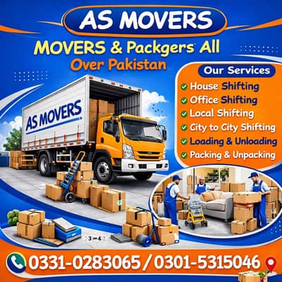 Movers Packers / Home & Office Shifting/Shehzore/Mazda truck for rent