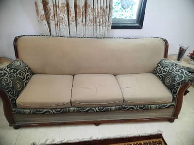 7 Seater includes 2 seater Sofa set with Chair and Glass table