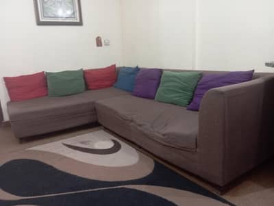 Large L Shape Sofa Set 7 Seater – Family Lounge Sofa – Good Condition