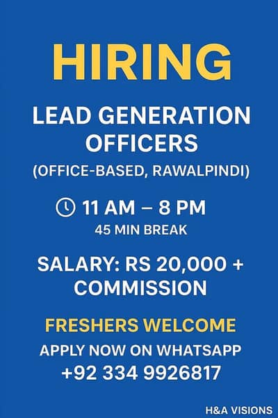 We’re hiring Lead Gen Officers