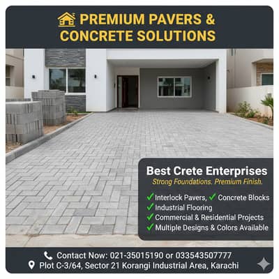 concrete / Pavers / Tuff tiles / Blocks available