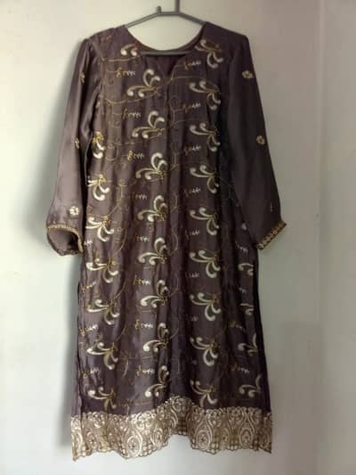 Beautiful fancy work dark brown wedding suit for sell