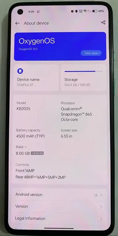 one plus 8t (8+8, 128)