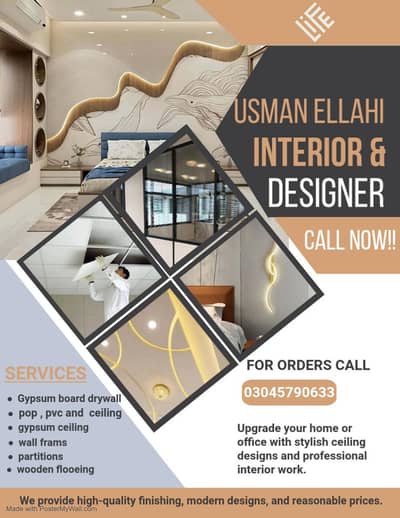 Gypsum Ceiling,  Office partition,  Gypsum Drywall partition, Marbal