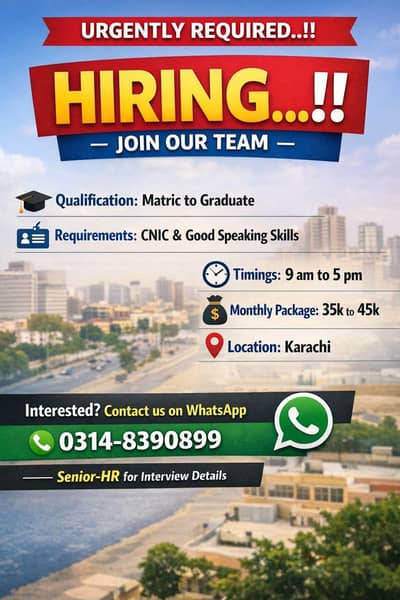 urgent need some male female office staff