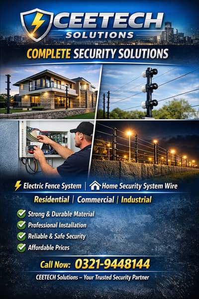 electric fence system, home security system,in lahore
