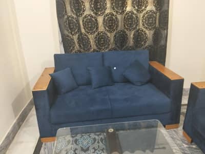 sofa set velvet blue colour