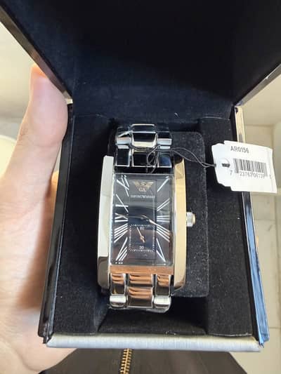 Emporio Armani Mens Quartz stainless steel silver dial 30mm watch