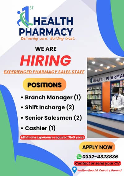 Experienced Pharmacy Sales Staff