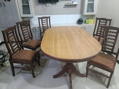 6 chairs with dining table
