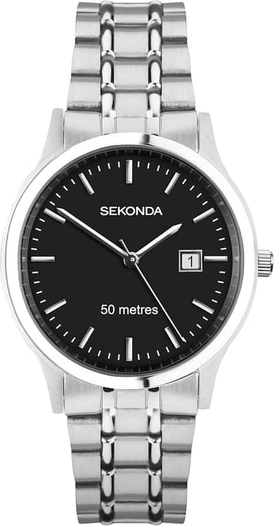 Sekonda Mens 41mm Classic Round Stainless Steel Quartz Watch