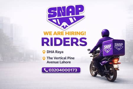 Delivery Riders Required in Lahore
