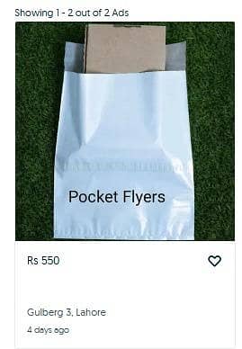 Pocket flyer bags