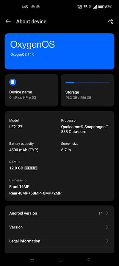 One plus 9 pro 12/256 contact on WhatsApp only (03122450942)