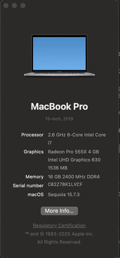 Macbook Pro 15 2019