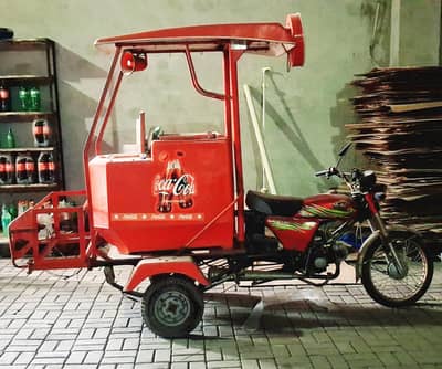 Coca-Cola Style Motorcycle Loader Rikshaw for Urgent Sale