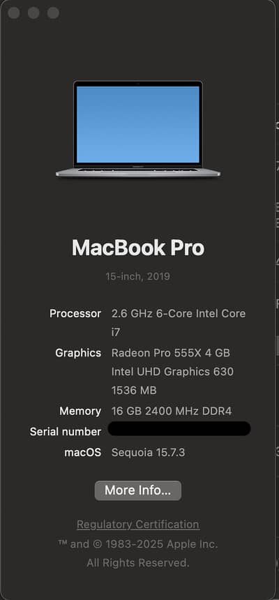 Macbook Pro 15 2019