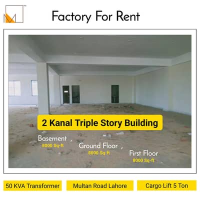 24000 Sq. ft Warehouse ir Factory For Rent