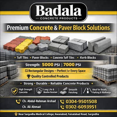 Tuff tiles, Paver Blocks, Concrete tuff tiles, Tiles, Kerb Blocks/