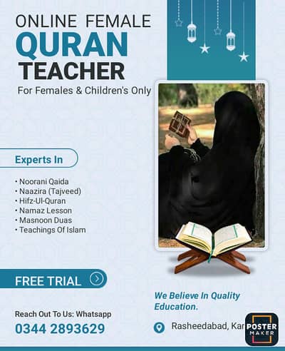 Female Quran Teacher for Kids and Woman
