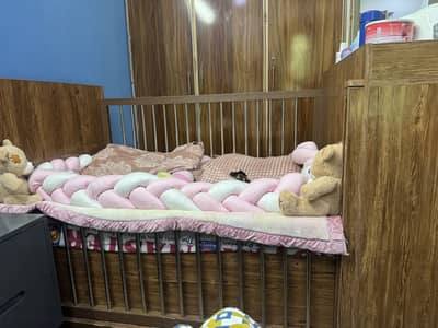 Wooden ply full size babycot bed