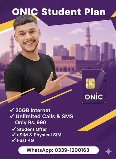 ONIC Epic Student Plan SIM available.