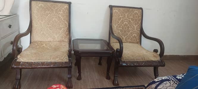 Bed room chair with table