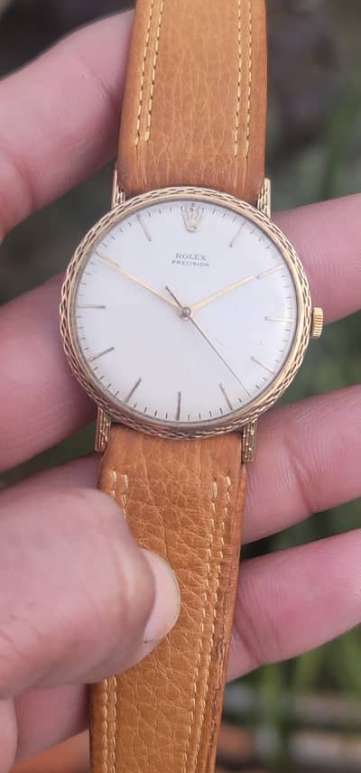 Vintage Rolex Precision 9k Gold Manual Swiss Men's Watch