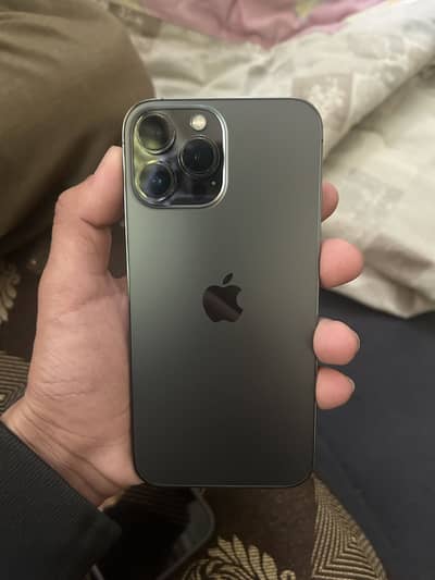 Iphon 13 pm jv 256 GB BH 85 water pack black colour side na raf de lag