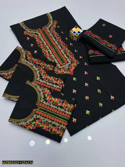 *Product Name*: 2 Pcs Women's Unstitched Cotton Embroidered Suit