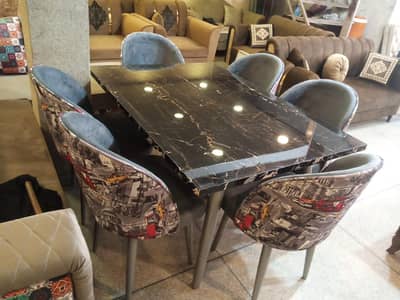 Luxury 8,6 & 4-Seater Dining Table Set–Royal Polish & Pristine/ Dining