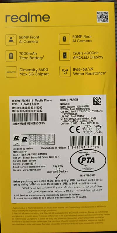 realme 15T for sale 8gb ram 256 gb memory only 2 months used