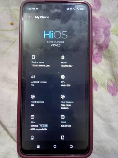 techno spark 20 c. 4+4/128 with only original box