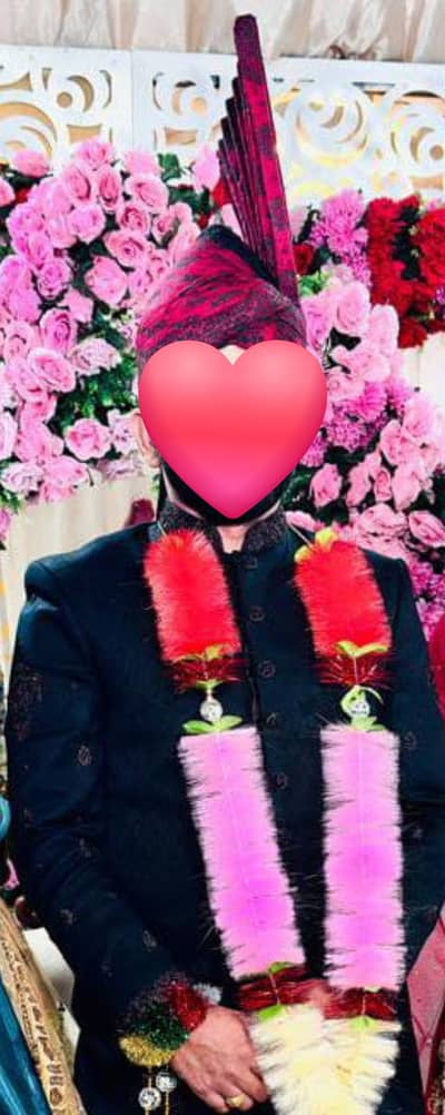 luxury Groom Black Sherwani Premium Fabric with kula