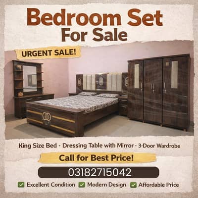 Bed Set - Complete Furnitur Set - Bedroom Set - Wooden Bed - Bed Sale