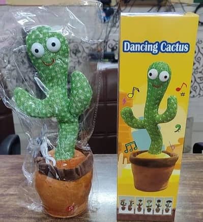 Dancing Cactus Talking Toy – Singing, Recording & Light-Up Plush (With