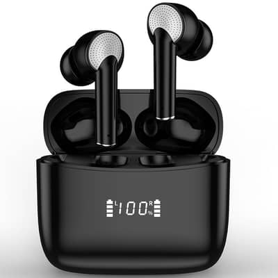 Wireless Bluetooth Earbuds with LED Display – Deep Bass & Long Batter