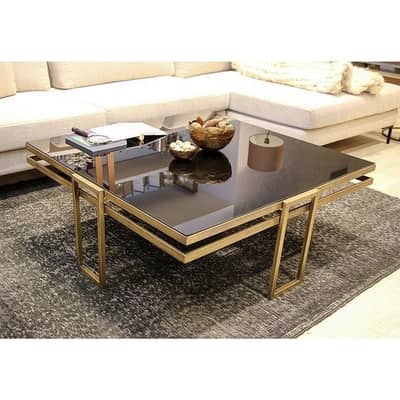 Center Table with Black Glossy Top