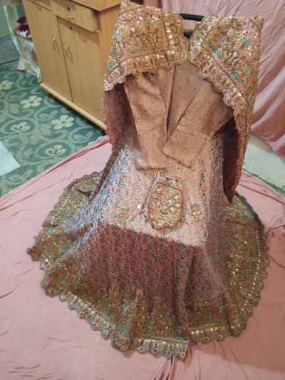valima long frock with handmade  work