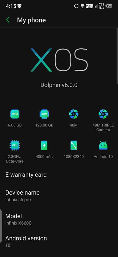 Infinix S5 Pro with box