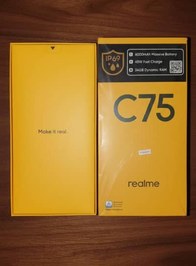 Realme C75 8GB 256GN Black color 6000MAH Batty 45 Watt fast charger
