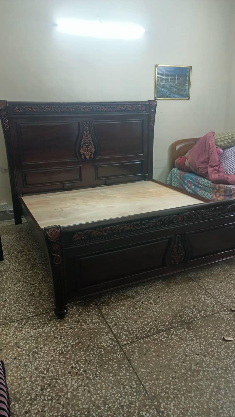 Solid Sheesham Wood Bed Set 2