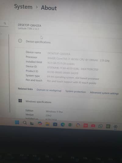 Dell latitude 7390 2in1 touch Desktop-QI6H2EA