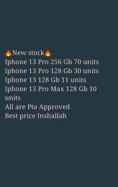 13 pro 256/128 + 13 pro max 128 gb + 13 128 GB (official PTA)