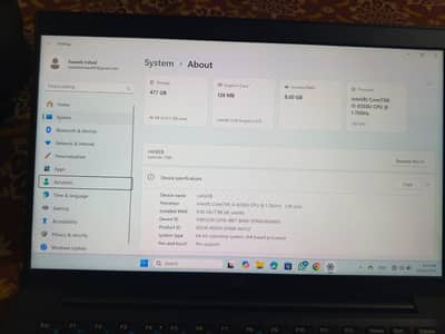 laptop core i5 8gb ram 500 gb hard 128 mb graphic card