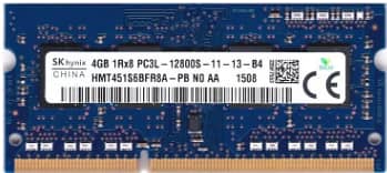 RS 1000     4GB PC3L Laptop Ram 12800Bus Speed