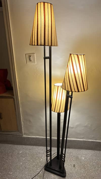 Old Wrought Iron Standing Floor Lamp